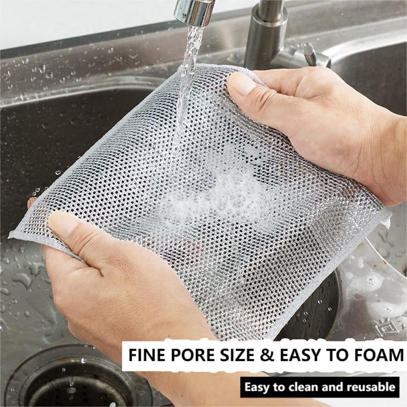 Multipurpose Wire Dishwashing Rags for Wet and Dry Pack of 10