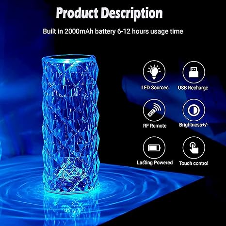 Crystal Diamond Lamp, For Decoration